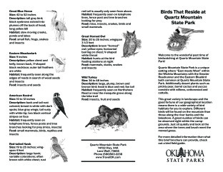 Preview of Birding Map - Quartz Mountain State Park